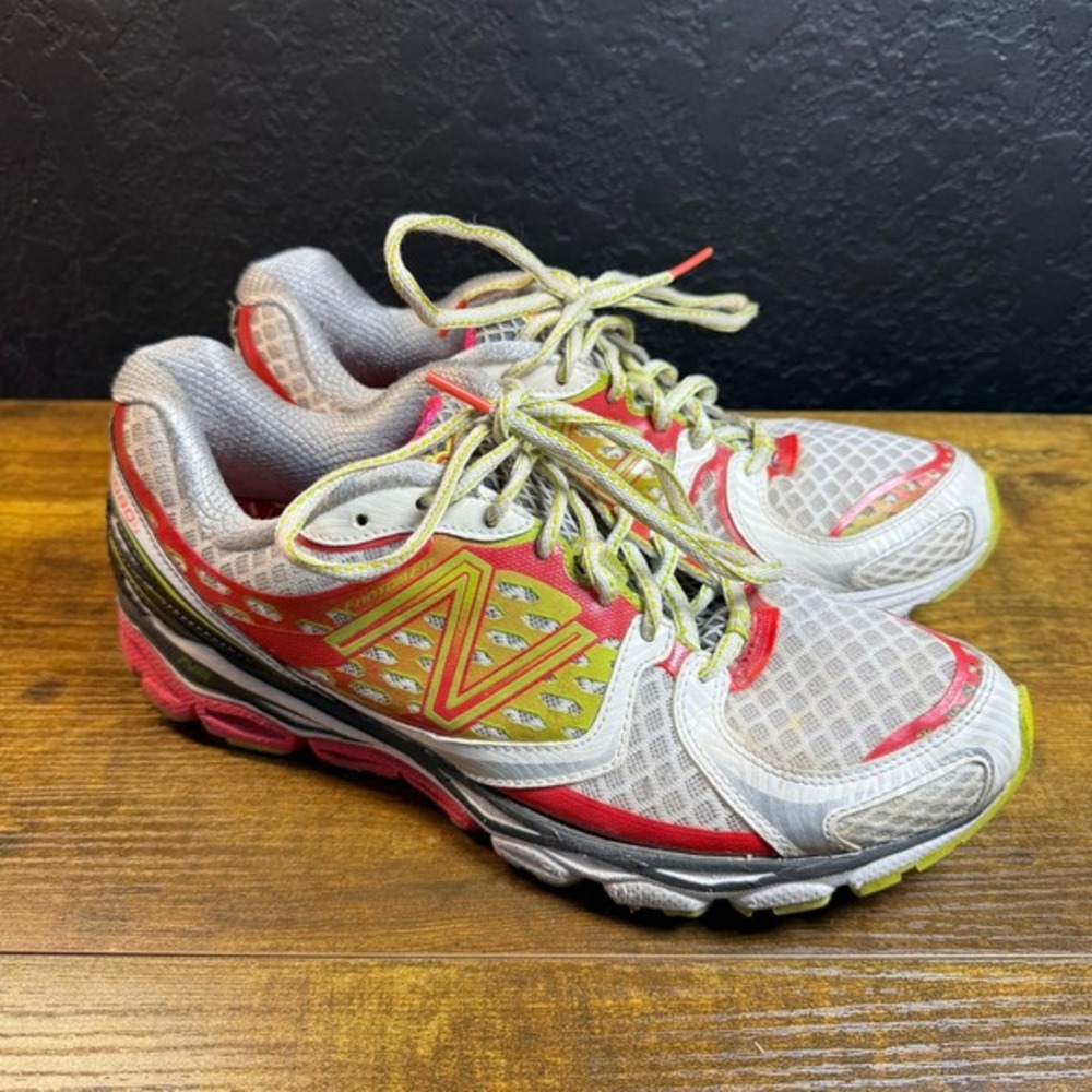 New Balance 1080v3‎ W1080PL3 Pink White Mesh Running Shoes Womens 11 2A Narrow